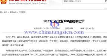 關(guān)于2023年江西企業(yè)100強(qiáng)榜單通知