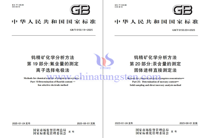 兩項(xiàng)鎢精礦化學(xué)分析方法國(guó)家標(biāo)準(zhǔn)發(fā)佈