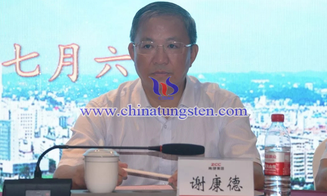 中國鎢業協會主席團主席、中鎢高新材料股份有限公司總經理、黨委副書記謝康德講話
